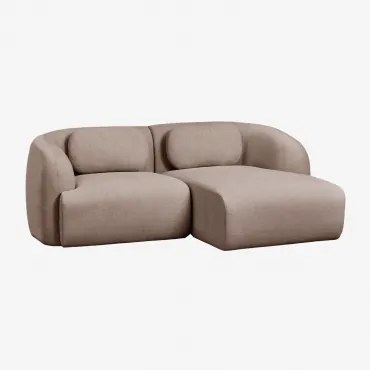 Sofá Modular Chaise Longue Direito De 2 Peças Em Chenille Coquette Chenille Castanho Trigo - Sklum