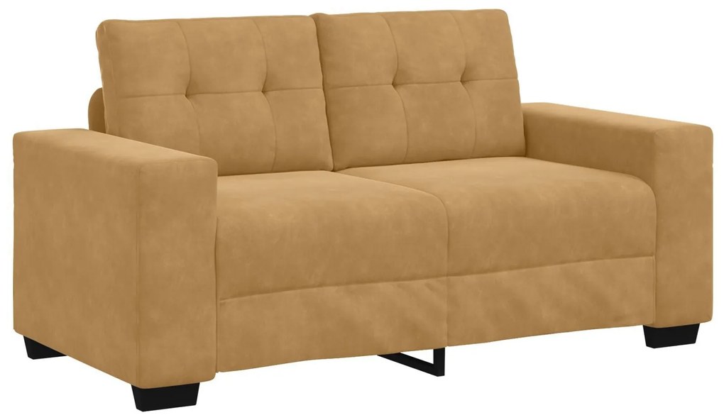 Conjunto de Sofá de 3 Peças com Almofadas em Veludo Castanho