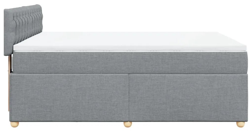 Cama com molas/colchão 140x200 cm tecido cinzento-claro