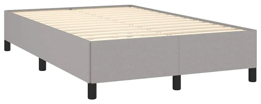 Cama box spring c/ colchão e LED 120x190 cm tecido cinza-claro