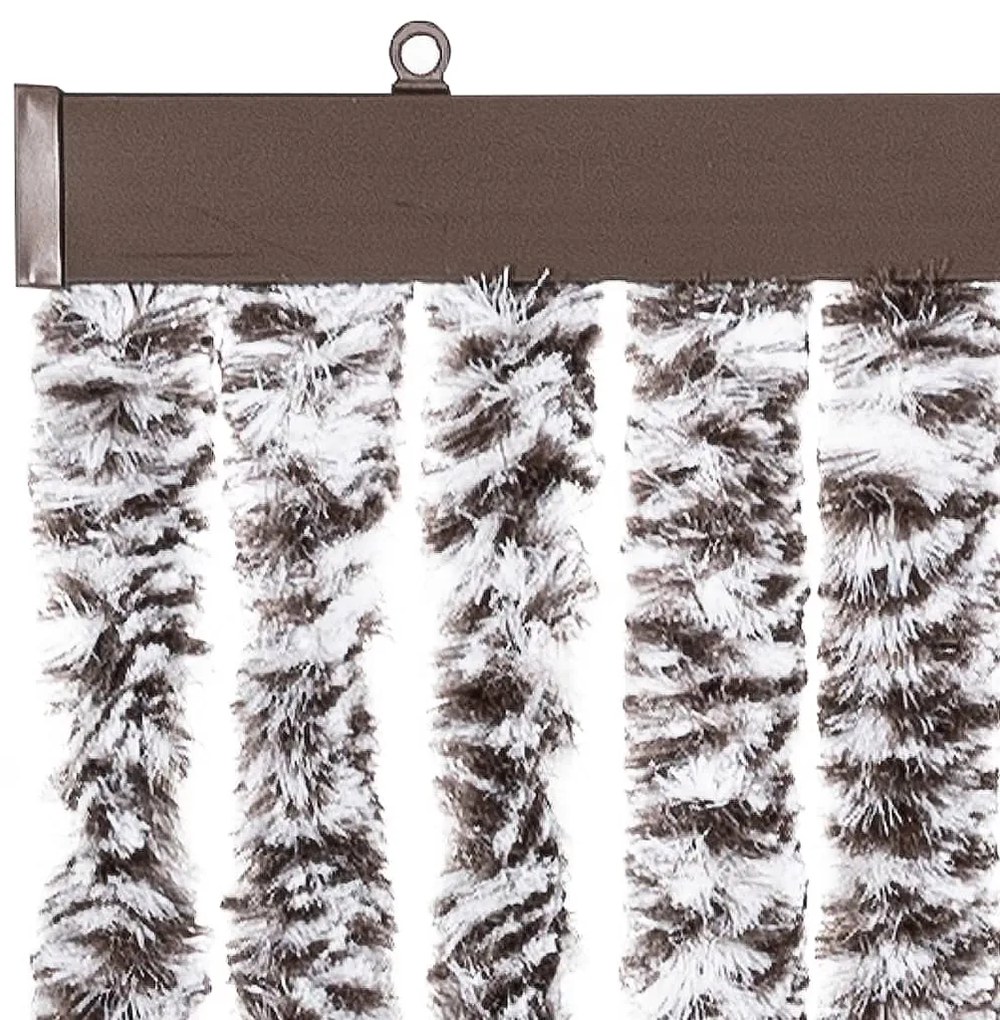 Cortina anti-insetos 100x230 cm chenille castanho e bege