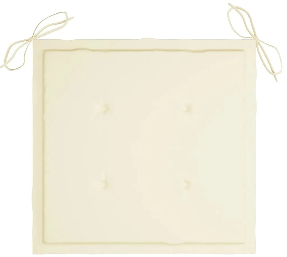 Cadeira de baloiço com almofadão cor creme teca maciça