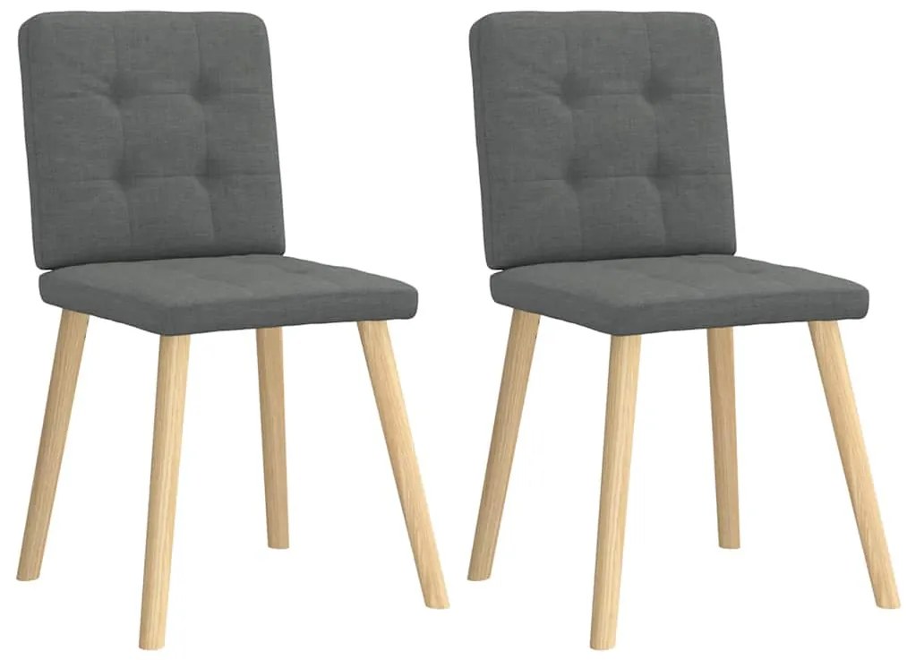 vidaXL Cadeiras de jantar 2 pcs tecido cinzento-escuro