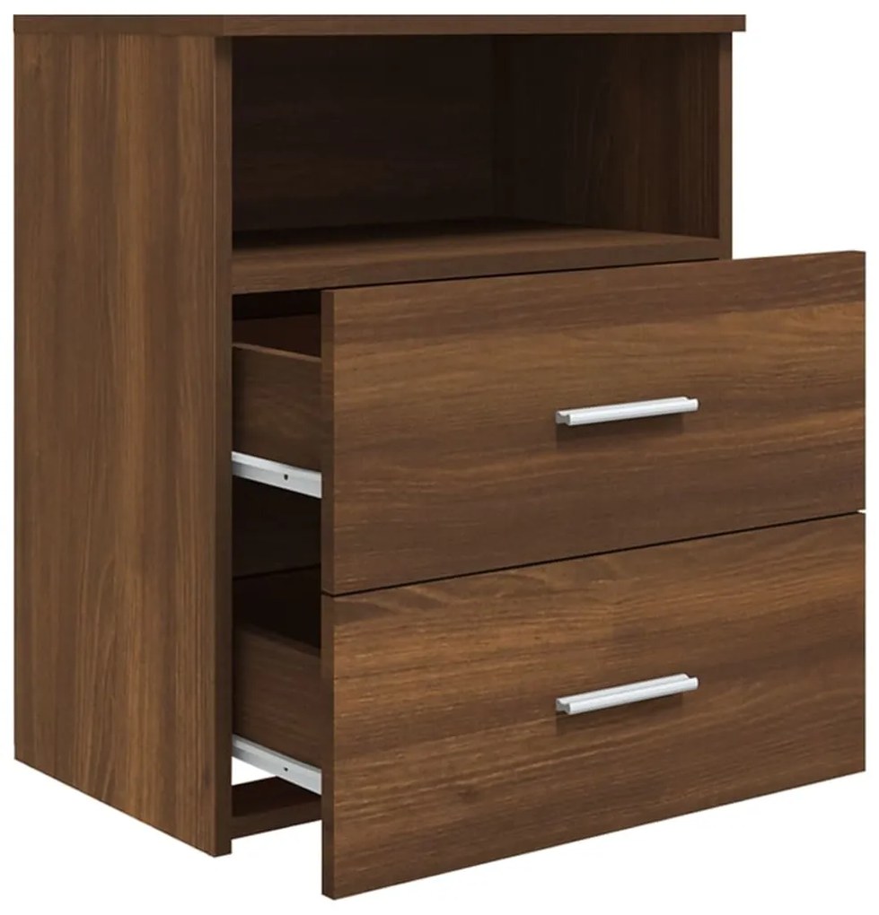 Mesas de cabeceira 2 pcs 50x32x60 cm cor carvalho castanho