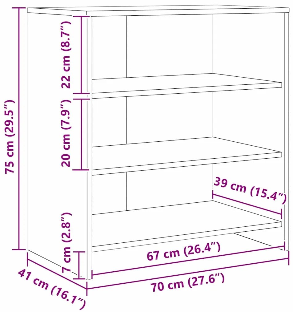Aparadores com prateleira Outros 3 pcs Madeira antiga 70 x 41 x 75 cm