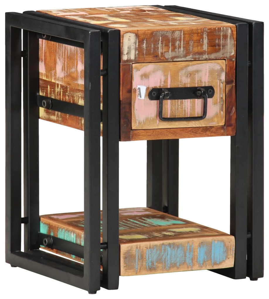 vidaXL Criado-mudos 2 pcs 40x40x40 cm Madeira recuperada maciça
