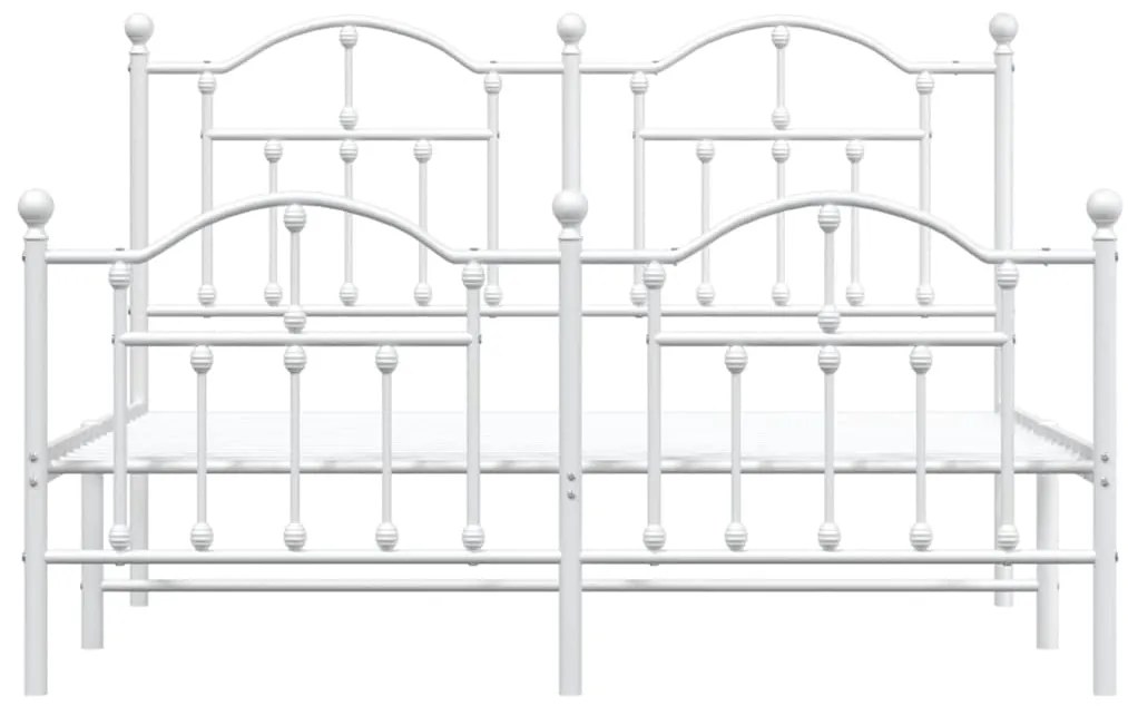 Estrutura de cama com cabeceira e pés 150x200 cm metal branco