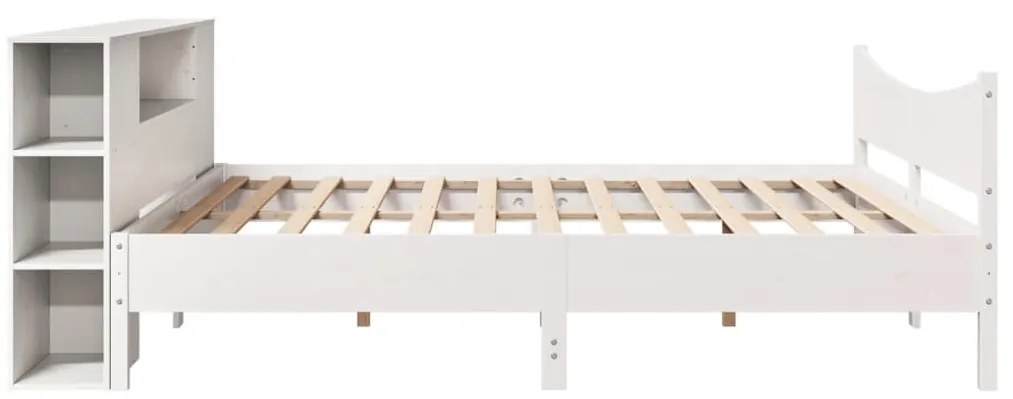 Cama sem colchão 200x200 cm madeira de pinho maciça branco