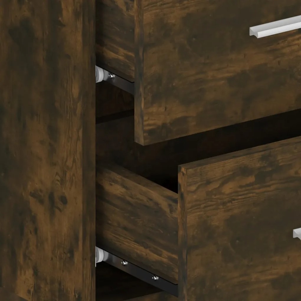 Mesa de cabeceira de montagem na parede cor carvalho fumado