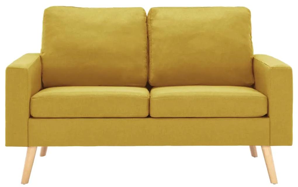 Sofá de 2 lugares tecido amarelo