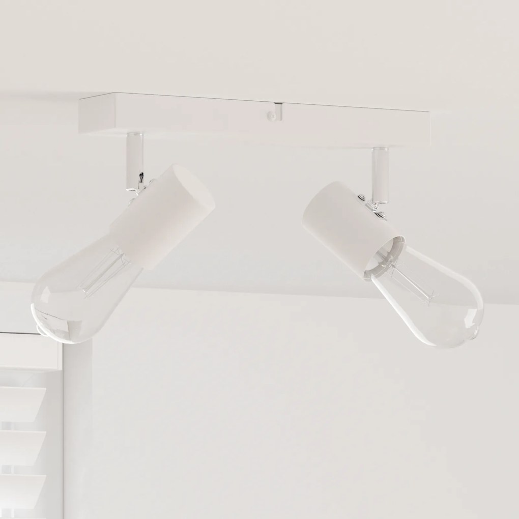 vidaXL Spotlight de Teto 2 Vias Ajustáveis Branco E27