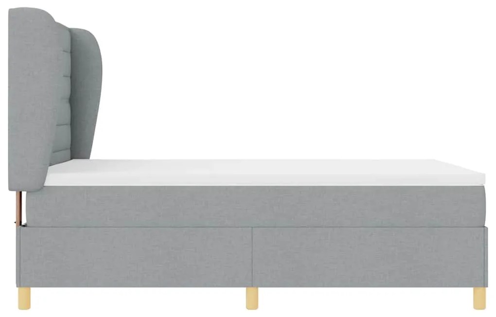 Cama Box Spring com Colchão vidaXL Cinza Claro 140x200 cm Tecido