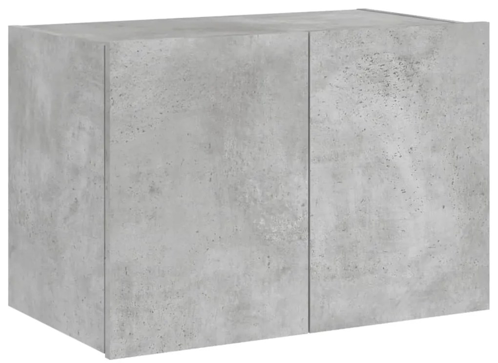 Móvel de parede p/ TV c/ luzes LED 60x35x41 cm cinza cimento