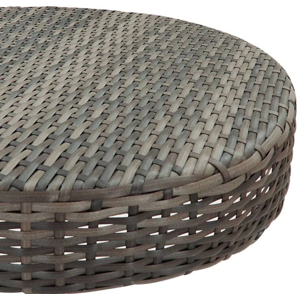3 pcs conjunto de bar p/ jardim c/ almofadões vime PE cinzento