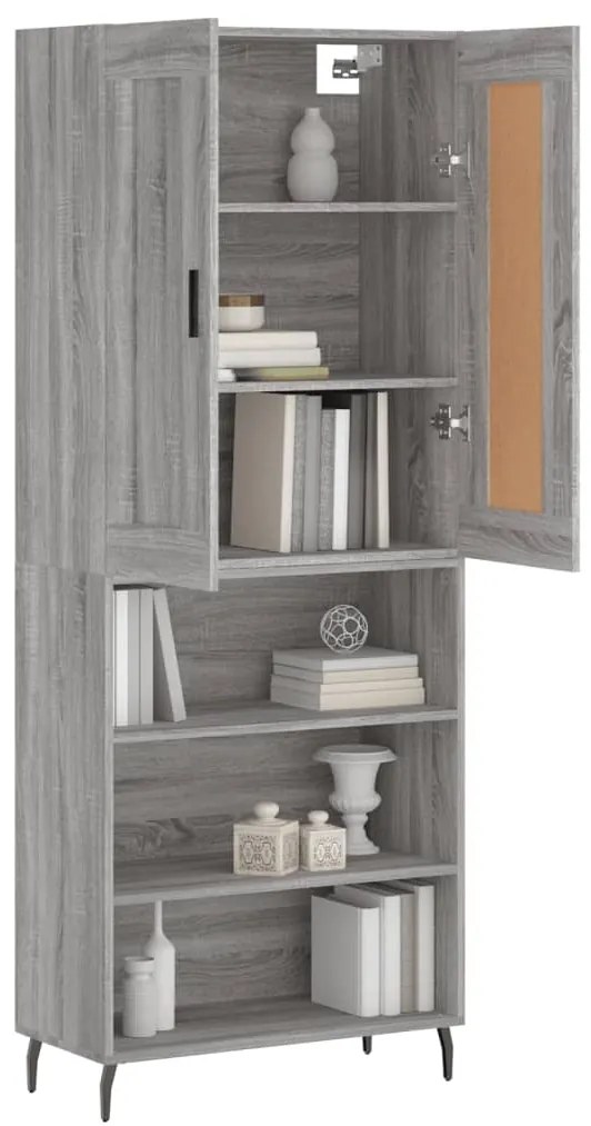 Armário alto 69,5x34x180 cm derivados de madeira sonoma cinza