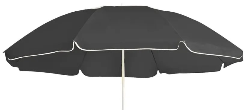 Guarda-sol de jardim com poste de aço 180 cm antracite