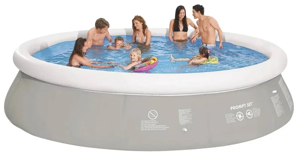 Piscina insuflável redonda 450 x 122 cm cinzento