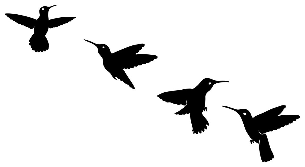 Acessório Decorativo de Parede Birds – Preto – 13 x 20 cm, 14 x 20 cm,