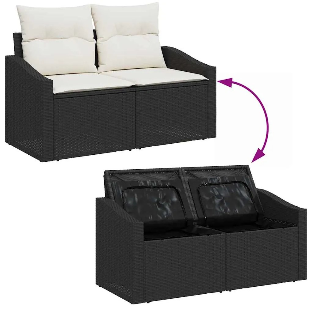 Conjunto de Sofá para Jardim com 11 Peças e Almofadas em Rattan Sintét