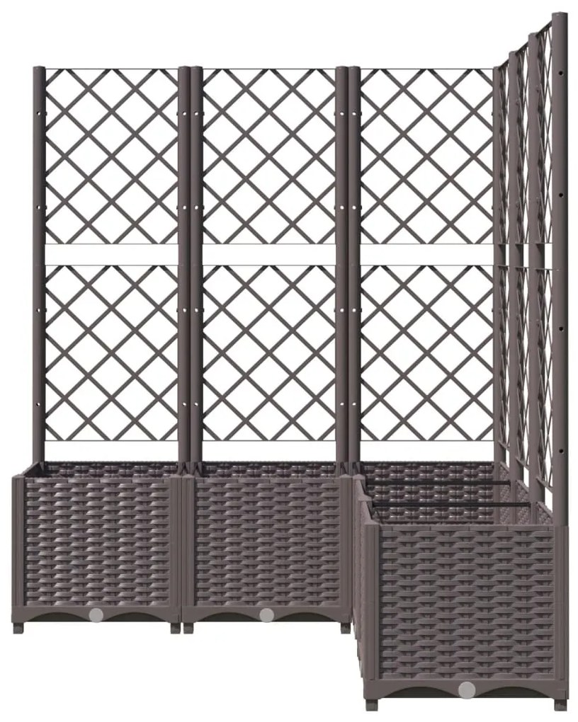 Vaso/floreira jardim c/ treliça 120x120x136 cm PP castanho