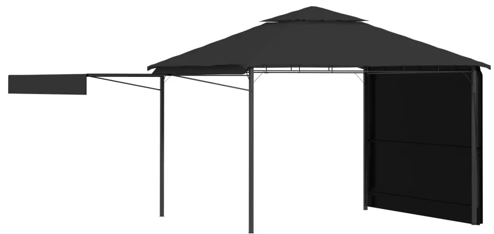 Gazebo c/ toldos duplos extensíveis 3x3x2,75m 180g/m² antracite