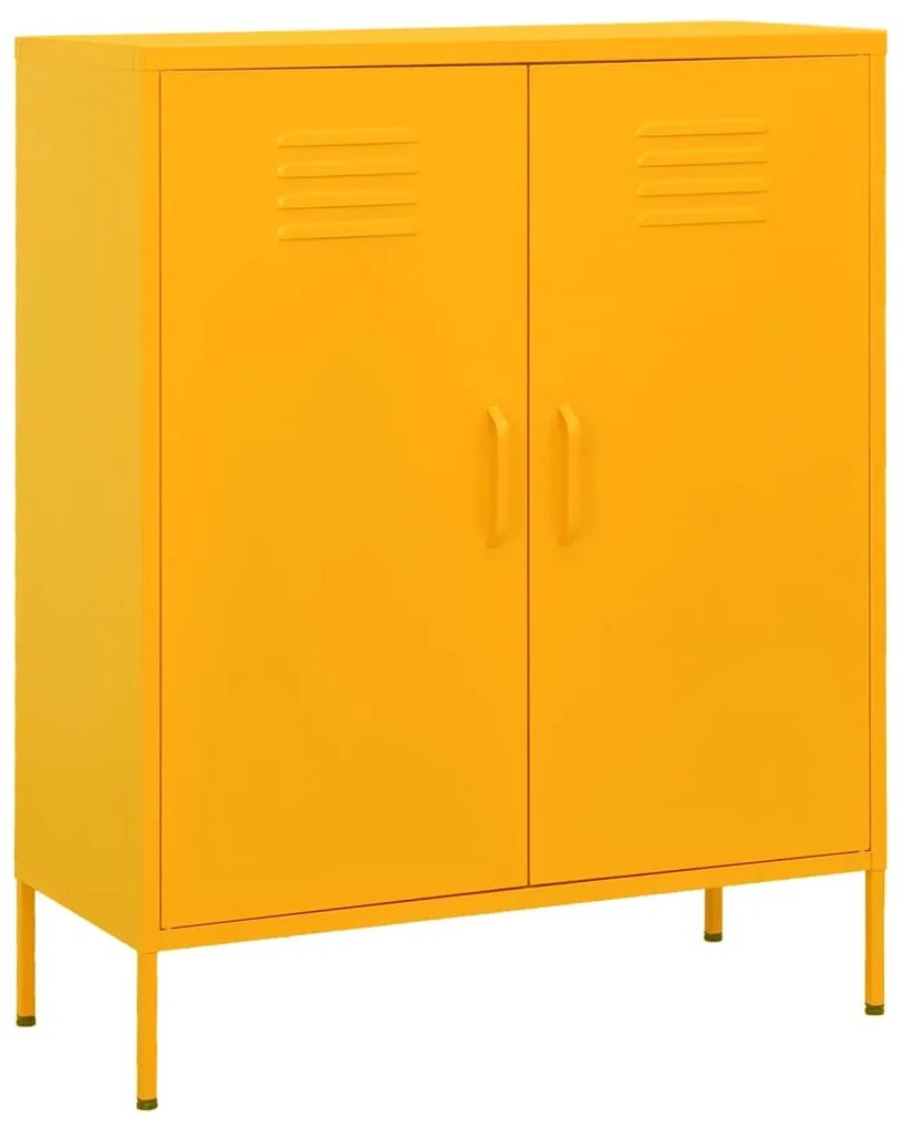 Armário de arrumação aço 80x35x101,5 cm amarelo mostarda
