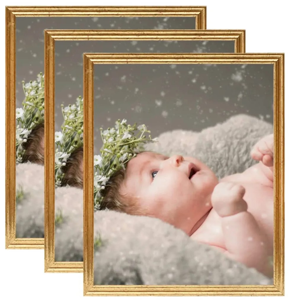 332440 vidaXL Molduras para parede 3 pcs 50x60 cm MDF dourado