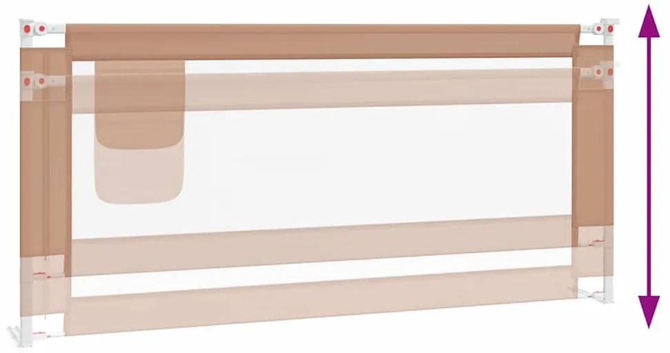 Barra segur. p/ cama infantil tecido 200x25cm cinza-acastanhado