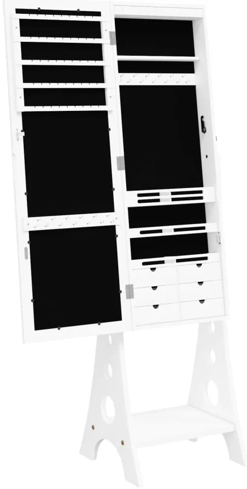 Armário espelhado para joias independente c/ luzes LED branco