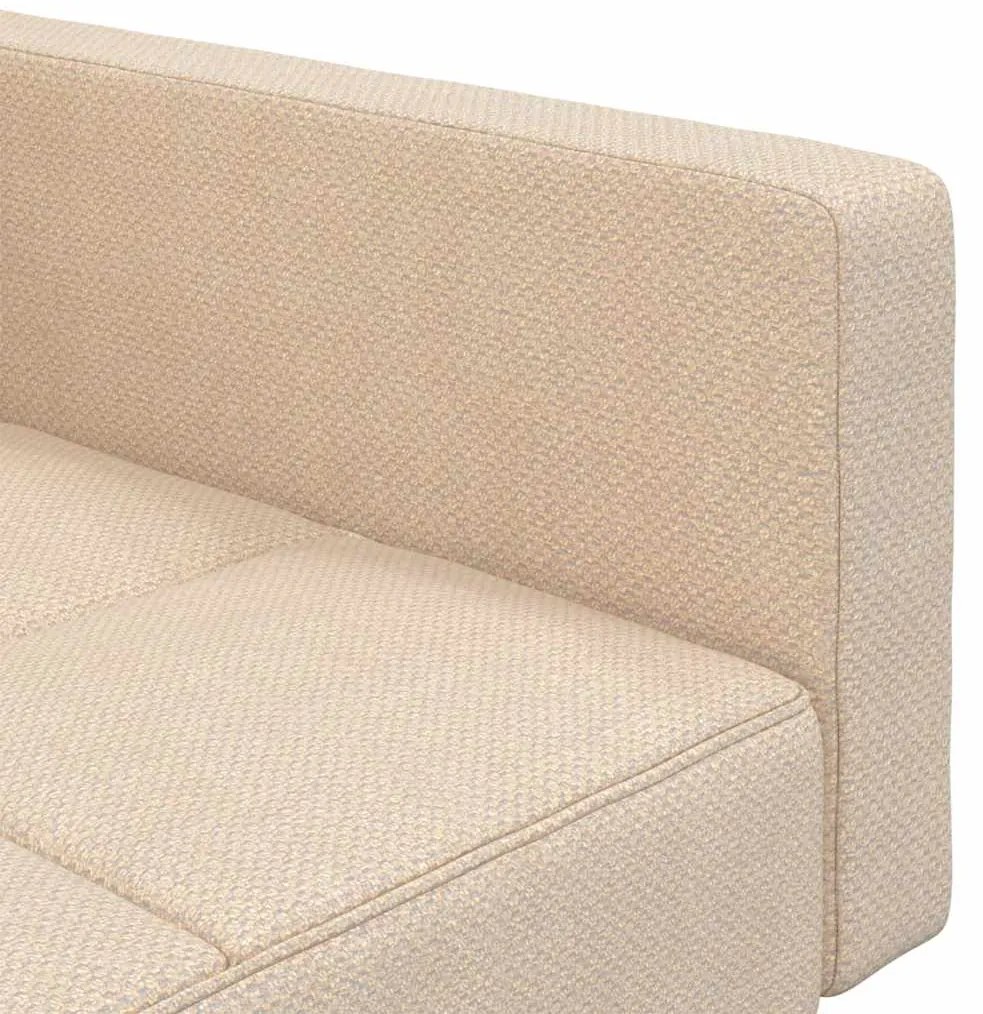 Sofá-cama 2 lugares com duas almofadas tecido cor creme