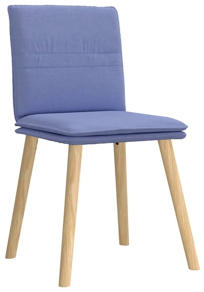 Cadeiras de jantar 4 pcs Jeans Tecido Azul