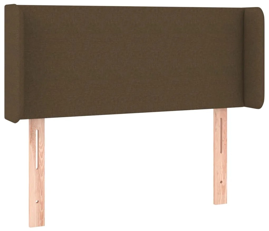 Cabeceira de cama c/ luzes LED tecido 93x16x78/88 cm castanho