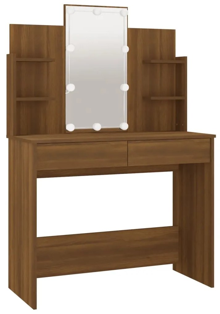 Toucador com LEDs 96x40x142 cm cor carvalho castanho