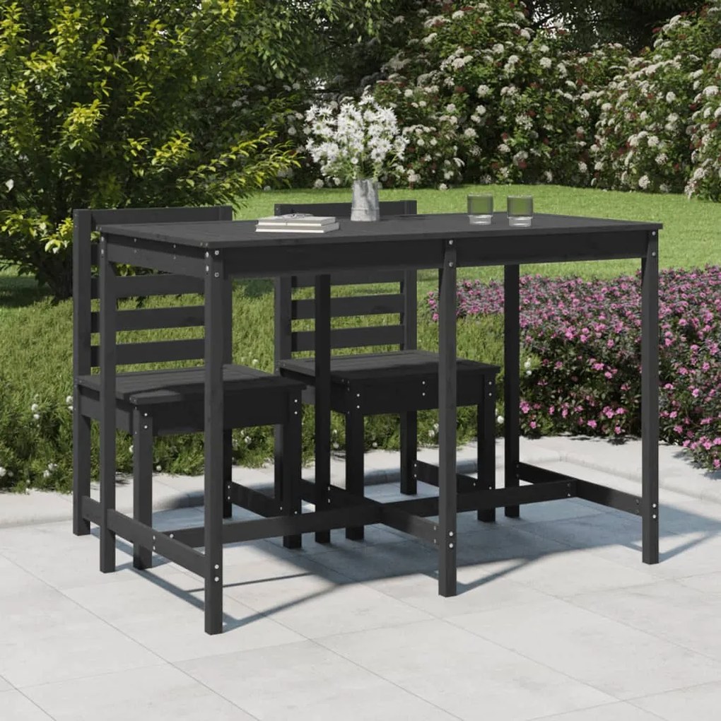 vidaXL Mesa de jardim 159,5x82,5x110 madeira de pinho maciça cinzento
