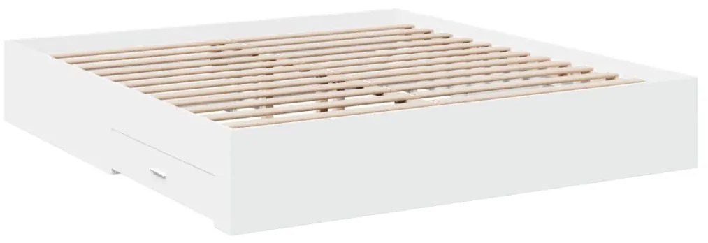 Estrutura de cama c/ gavetas 180x200cm derivados madeira branco