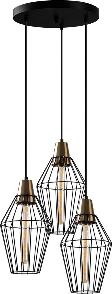Candeeiro de Teto Wire – Preto – 44 x 44 cm