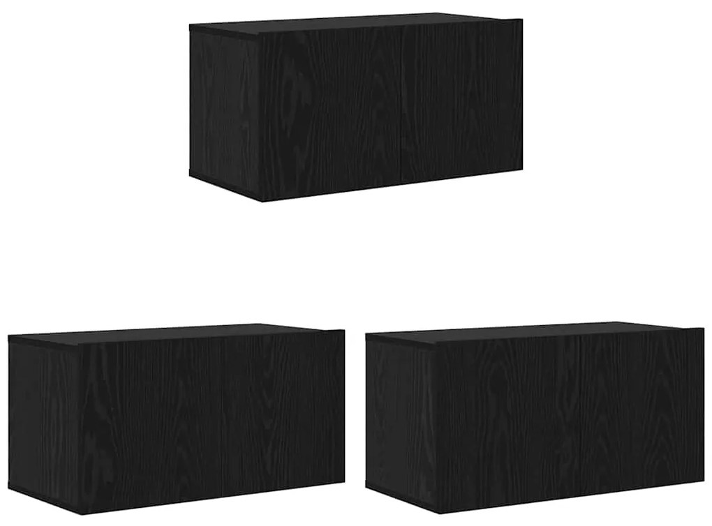 Conjunto de móvel de TV 8 pcs Carvalho preto 60 x 30 x 30.5 cm