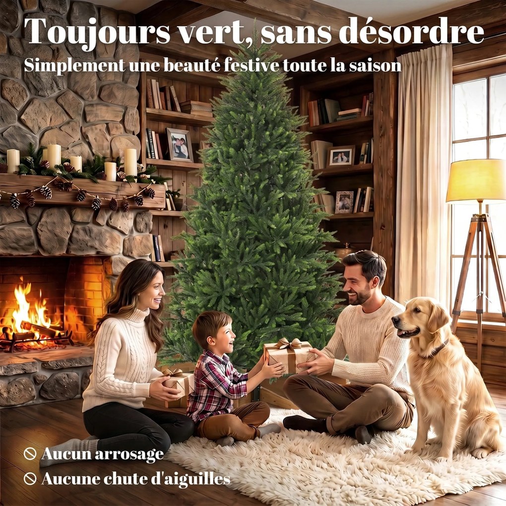 Árvore de Natal Artificial Nordmann, 120 x 120 x 210 cm, 1008 Pontas em PE Realistas, Verde