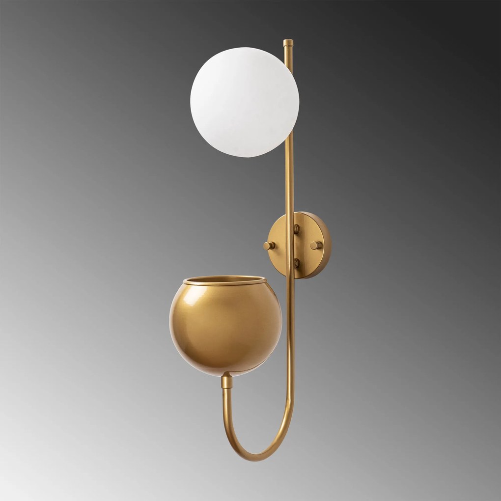 Aplique de Parede Pot – Dourado Brilhante – 15 x 23 x 61 cm