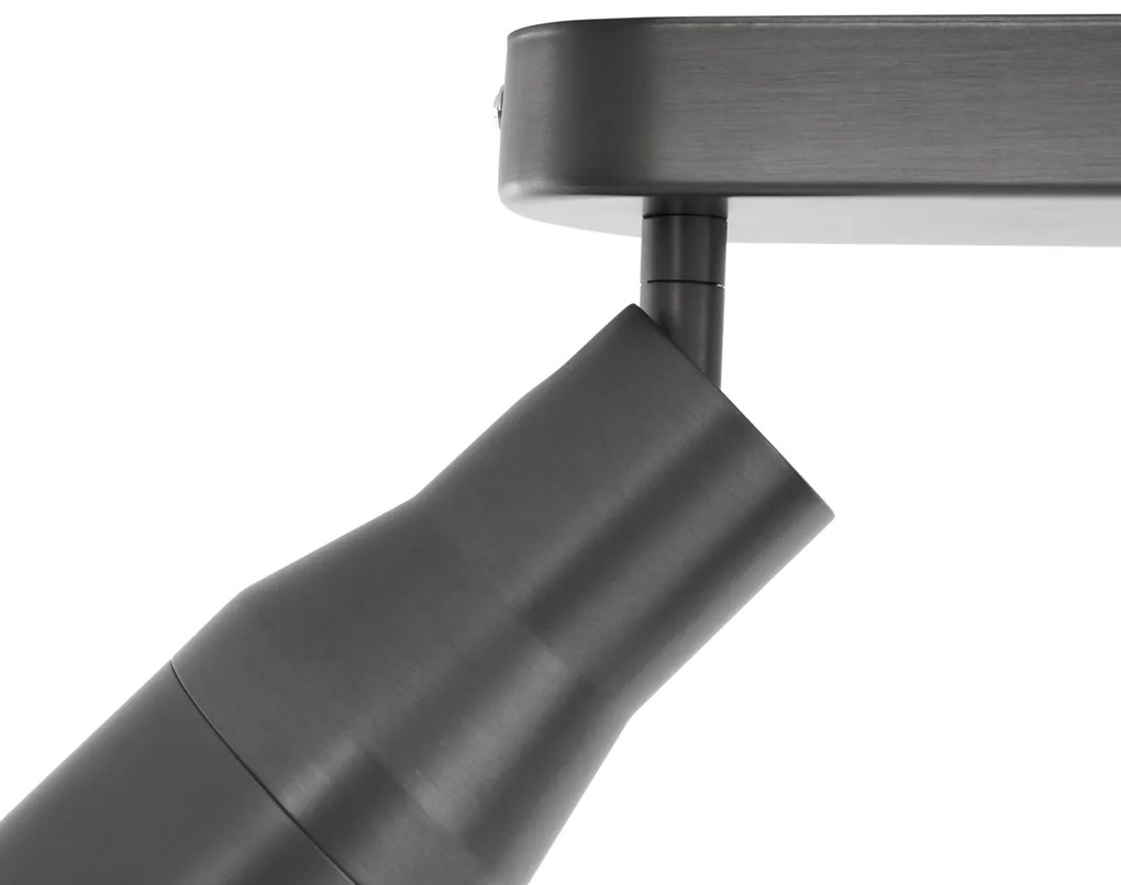 Foco de teto redondo Gunmetal GU10 50mm 3-luzes - Stanley