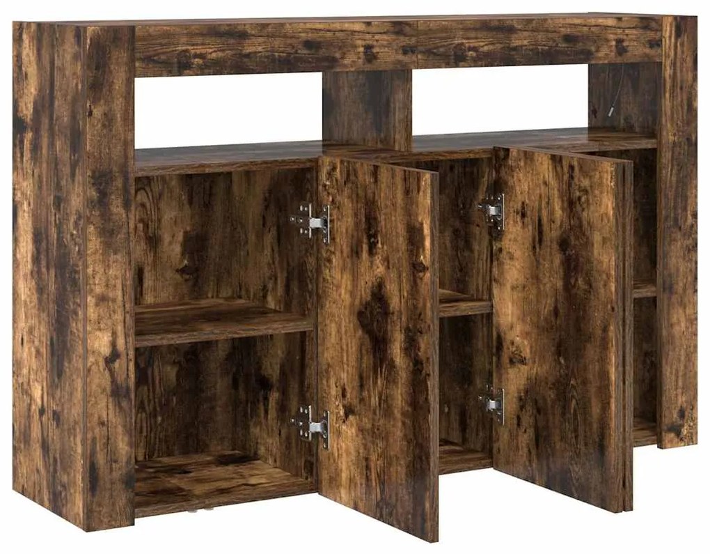 Buffet Carvalho Defumado Madeira Engenhada 116 x 30 x 75 cm