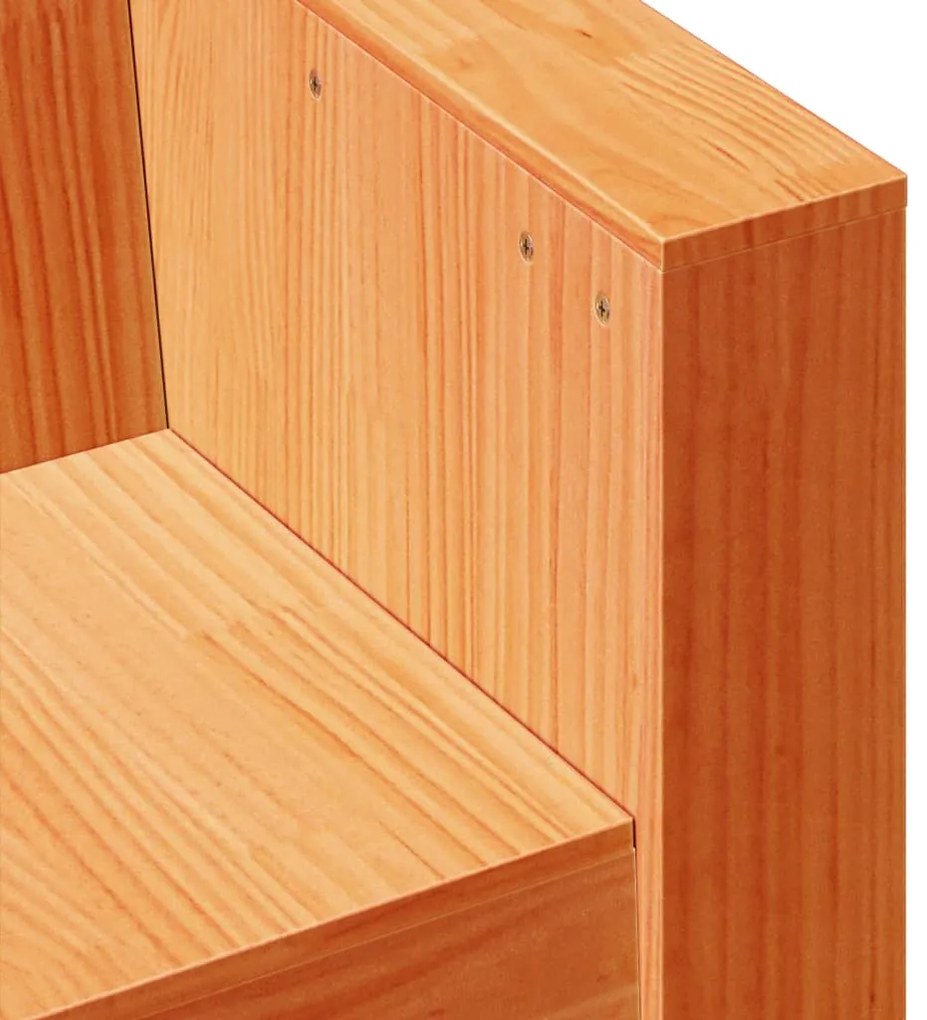 2 pcs conjunto lounge de jardim pinho maciço castanho-mel