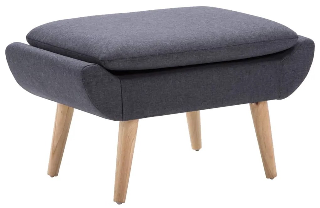 vidaXL Apoio de pés estofos de tecido 73x43x42 cm cinzento escuro