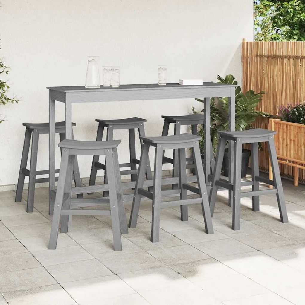 Banquetas vidaXL 9 pcs Cinzento-Claro HDPE