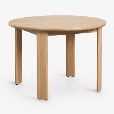 Mesa De Jardim Redonda Ø110 Cm Em Madeira De Acácia Uleno Marrom Acácia Claro - Sklum
