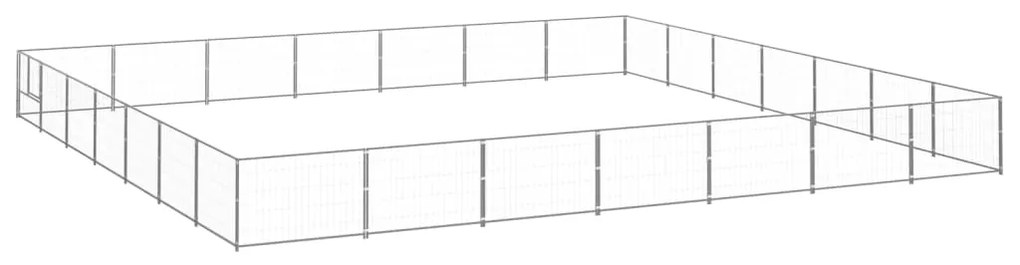 3082183 vidaXL Canil para cães 49 m² aço prateado