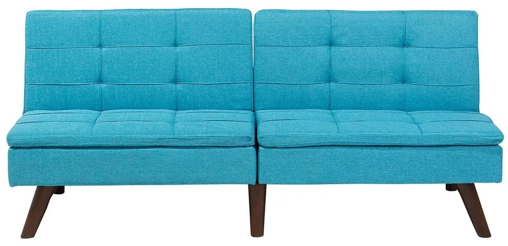 Sofá-cama de 3 lugares em tecido azul turquesa RONNE Beliani