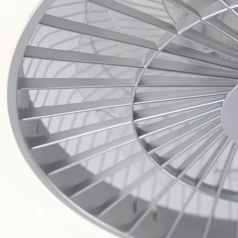 LED Ventilador de teto prateado com efeito de estrela regulável - Climo Design