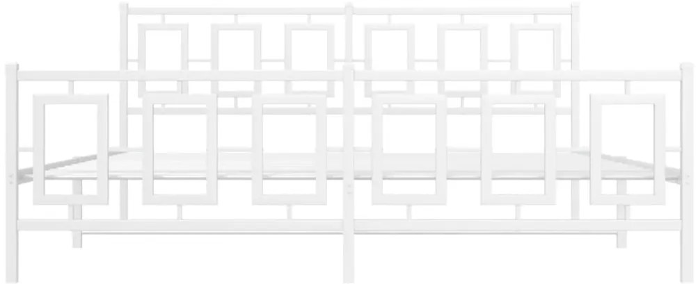 Estrutura de cama com cabeceira e pés 183x213 cm metal branco