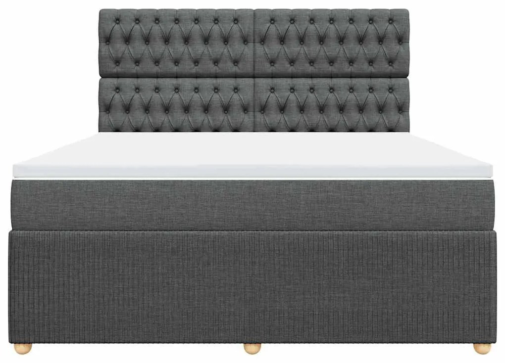 Cama com molas/colchão 180x200 cm tecido cinzento-escuro
